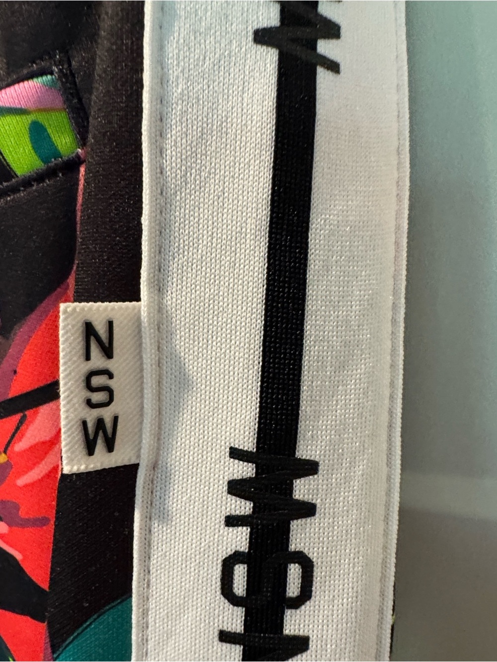 Nike Black Tropical Floral Track Pants with Neon Accents - Picture 8 of 10